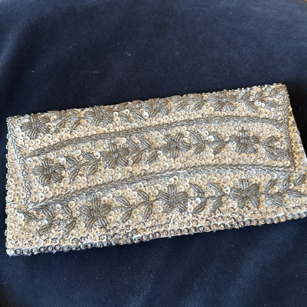 Vintage Beaded Sequin Wedding Clutch Bag